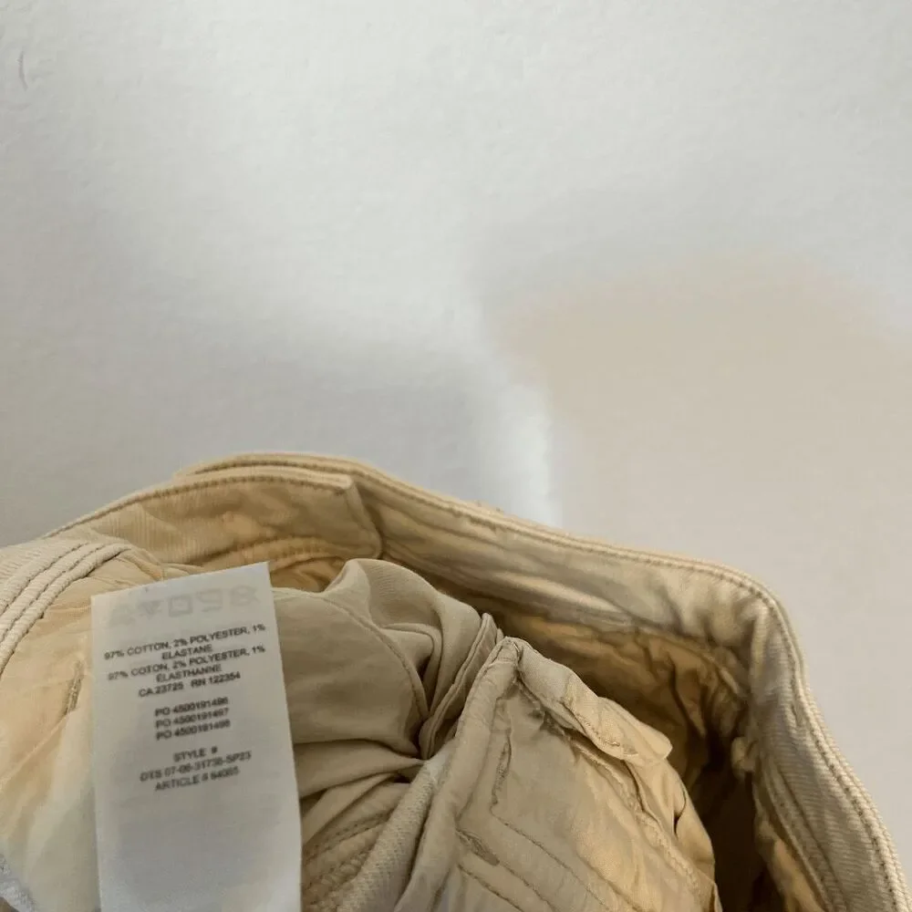Aritzia Wilfred Free Birch Beige Modern Cargo High Waisted Twill Pants Size 00